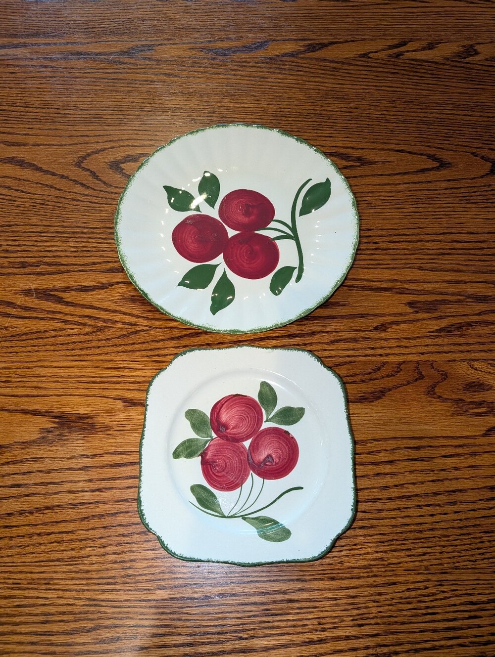 Set of 2 Vintage Blue Ridge Pottery Crab Apple Platters